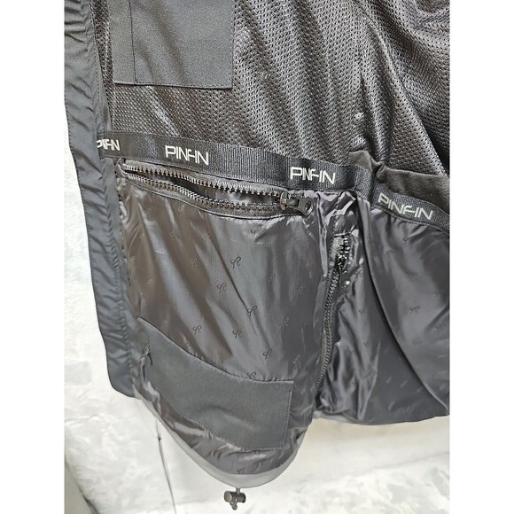 NWT Pinfin Men Windbreaker Jacket Black Size Lg Detachable Hood Zip Pockets - Picture 11 of 14